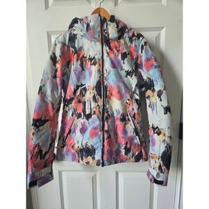 Roxy Womens M Floral DryFlight 10K Ski Snowboard Jacket Waterproof Hooded